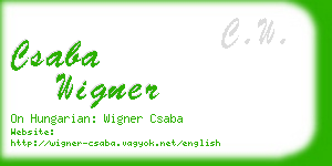 csaba wigner business card